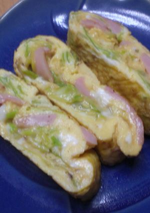 魚ソーセージとキャベツの玉子焼き-レシピのメイン写真