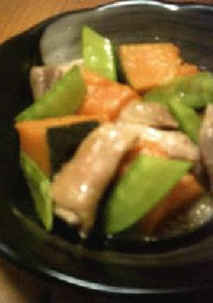 鶏肉＋かぼちゃの煮物・味噌仕立て-レシピのメイン写真