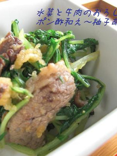 水菜と牛肉のおろしポン酢和え-レシピのメイン写真