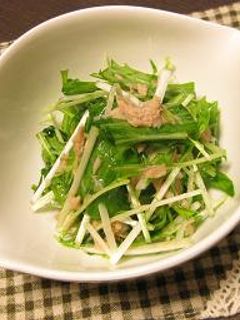 シャキシャキ☆水菜とツナで簡単サラダ☆-レシピのメイン写真