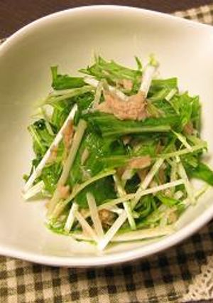 シャキシャキ☆水菜とツナで簡単サラダ☆-レシピのメイン写真