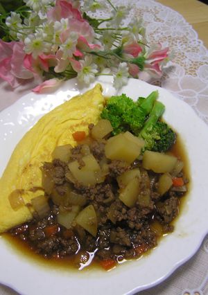 ひき肉で✿和風オムレツ～卵とじ風✿ランチにおもてなしに♡-レシピのメイン写真