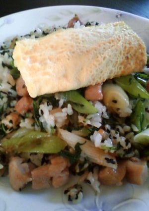 春菊と塩豚のチャーハン-レシピのメイン写真