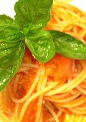●フレッシュトマトとバジルのスパゲティ●-レシピのメイン写真