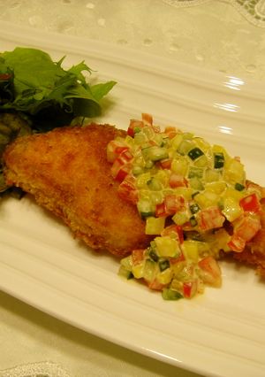 鮭のムニエル☆簡単カラフル野菜ソース☆-レシピのメイン写真