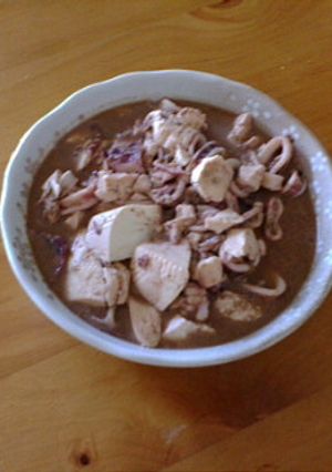イカと豆腐のわた味噌煮-レシピのメイン写真