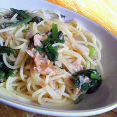 รูปของ 簡単ランチ　ツナとなめたけのパスタ