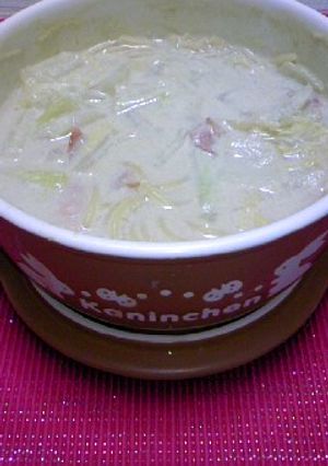 白菜と豆乳のスープパスタ-レシピのメイン写真