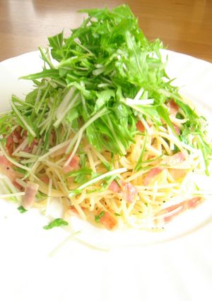 ベーコンと水菜のパスタ-レシピのメイン写真