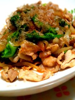 菜の花と豚肉の炒めもの-レシピのメイン写真