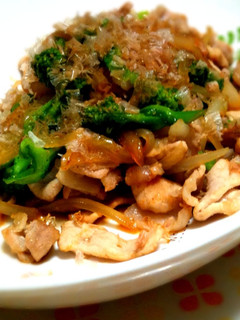 菜の花と豚肉の炒めもの-レシピのメイン写真