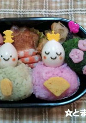 キャラ弁　お雛様-レシピのメイン写真