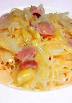 簡単!「キャベツとベーコンのパスタ」-レシピのメイン写真