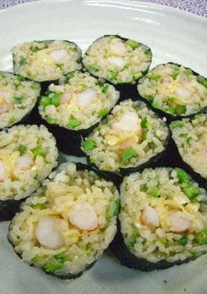 菜の花混ぜご飯 de えび天太巻き-レシピのメイン写真