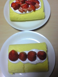 *いちごたっぷりロールケーキ*-レシピのメイン写真