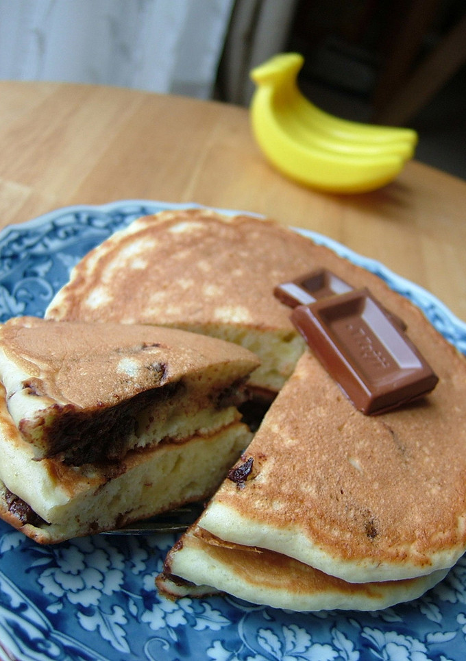 【チョコバナナ♡ ホットケーキ♪】-レシピのメイン写真