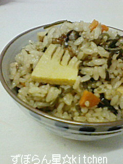 簡単★たけのこ・塩昆布の炊き込みご飯-レシピのメイン写真