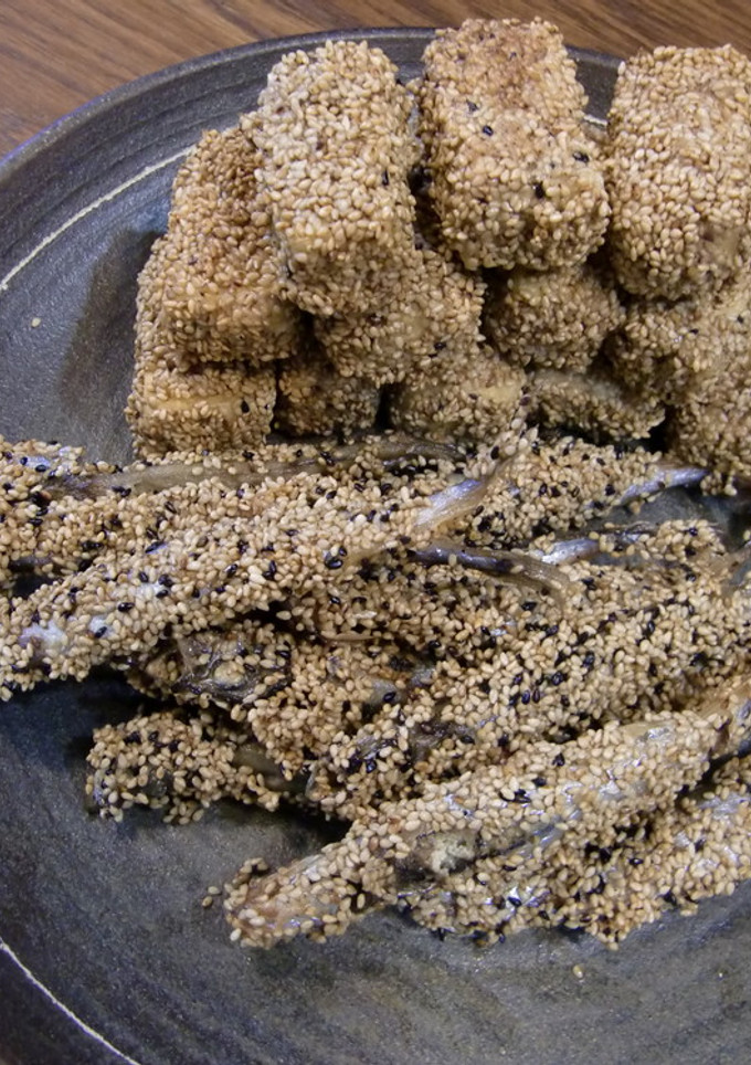 うまうま！ししゃもと豆腐のゴマまぶし揚げ-レシピのメイン写真