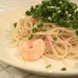 浅葱と小海老のたらこパスタ
