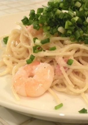 浅葱と小海老のたらこパスタ-レシピのメイン写真