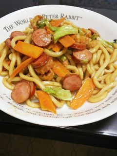 我が家の焼きうどんソース味♪♪-レシピのメイン写真