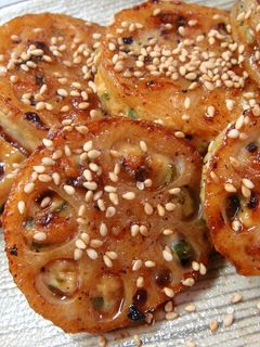 ご飯がススム♪蓮根はさみ焼き☆-レシピのメイン写真