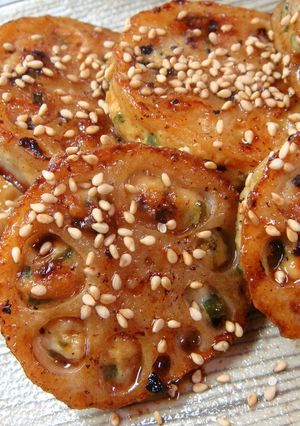 ご飯がススム♪蓮根はさみ焼き☆-レシピのメイン写真