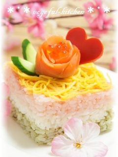 ひな祭り簡単ひし餅ちらし寿司❀カップ寿司-レシピのメイン写真
