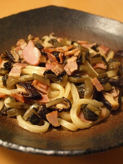 あまった野沢菜De焼きうどん♪-レシピのメイン写真