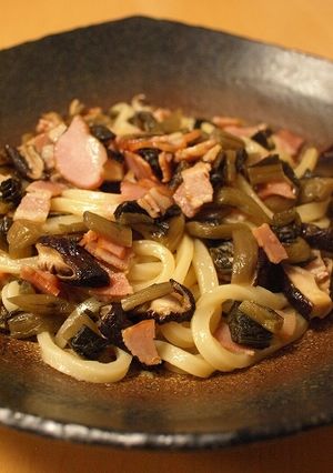あまった野沢菜De焼きうどん♪-レシピのメイン写真