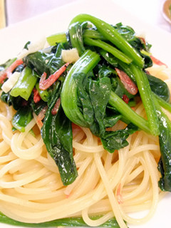旨味たっぷりの小松菜と桜エビのパスタ-レシピのメイン写真