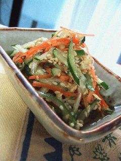 千切り野菜の胡麻ラー油和え。-レシピのメイン写真