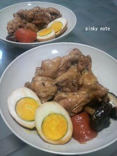 手羽元のこっくり煮*煮卵つき♪-レシピのメイン写真