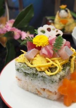 ひな祭り☆菱餅風ちらし寿司-レシピのメイン写真