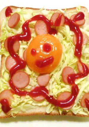 朝から元気！✿はなまるくん✿トースト-レシピのメイン写真