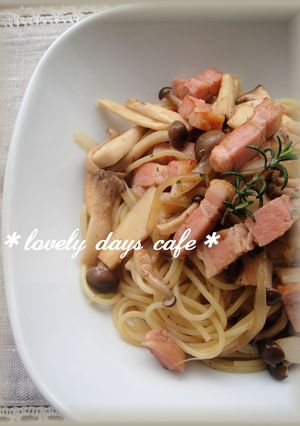 きのことベーコンの和風パスタ♡-レシピのメイン写真