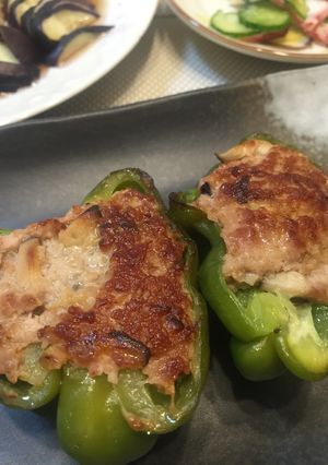 簡単♪ポン酢で食べる「ピーマンの肉詰め」-レシピのメイン写真