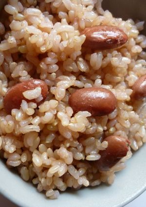簡単!玄米で金時豆ごはん-レシピのメイン写真