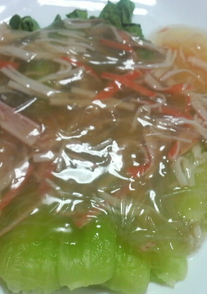 ちんげん菜のカニカマあんかけ中華風-レシピのメイン写真
