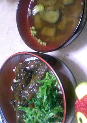 和風な牛肉ﾎｳﾚﾝｿｳ丼♪-レシピのメイン写真