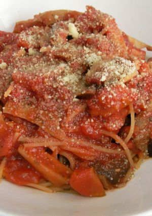 ナスとエリンギのトマトパスタ-レシピのメイン写真