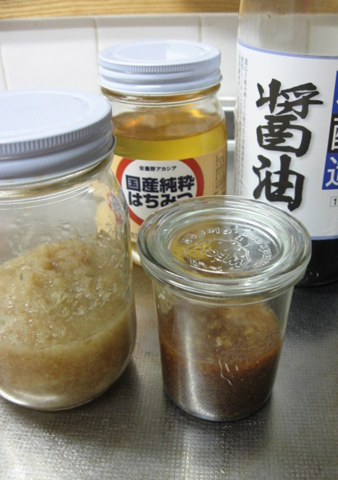 すりおろし生姜の蜂蜜漬けと醤油漬け-レシピのメイン写真