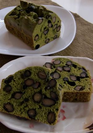 たっぷり黒豆＆抹茶のパウンドケーキ☆-レシピのメイン写真