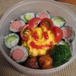 キャラ弁*ウィンナーときゅうりの巻き巻き