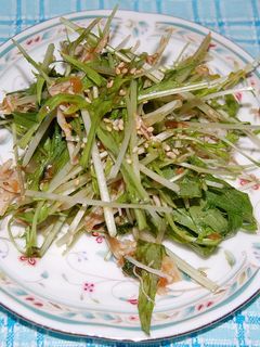 水菜とささみの梅ソースあえ-レシピのメイン写真