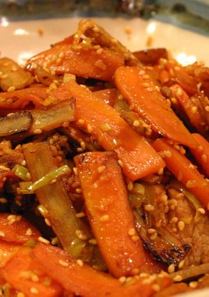 韓国風 にんじんとごぼうの金平-レシピのメイン写真