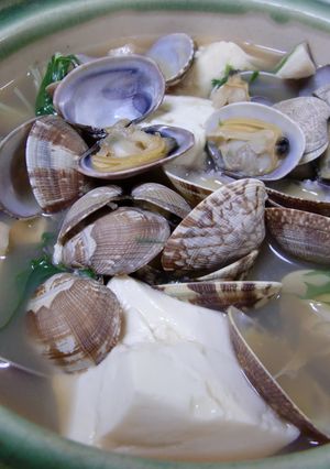 ダイエットにも！アサリの湯豆腐-レシピのメイン写真
