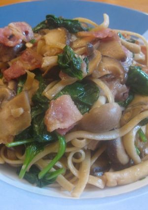 ベーコンときのこのガーリック醤油パスタ-レシピのメイン写真