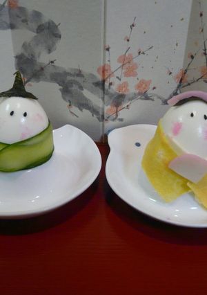 ゆで卵のお雛様　ハンプティダンプティ風-レシピのメイン写真
