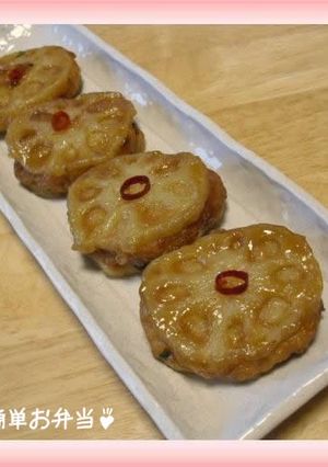 さっぱり★蓮根のつくね挟み揚げ♪-レシピのメイン写真